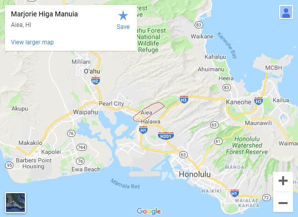 Map of Marjorie Higa Manuia's location